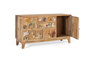 Giner y Colomer Commode 5 tiroirs en bois de manguier massif avec sculptures animales peintes à la main - Détails uniques, pattes 12 cm